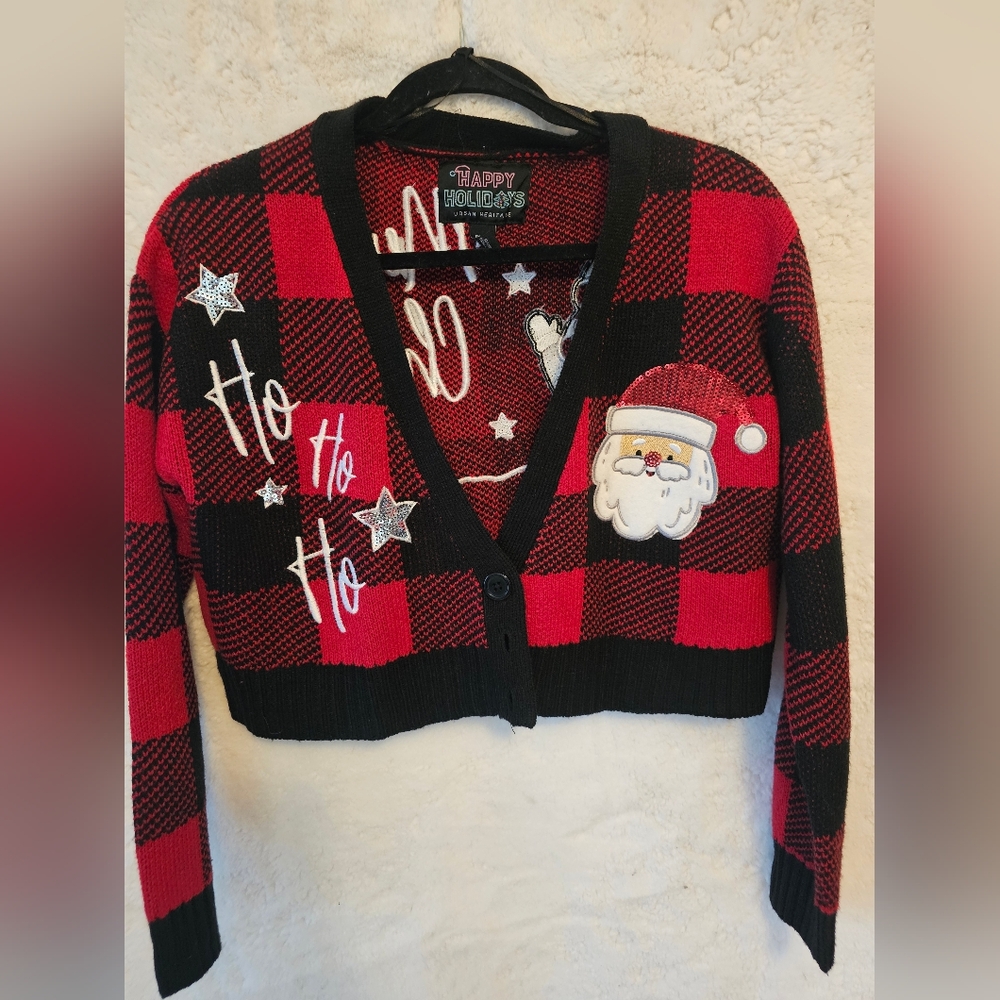 2 For $20 - Red and Black Plaid Holiday Cardigan